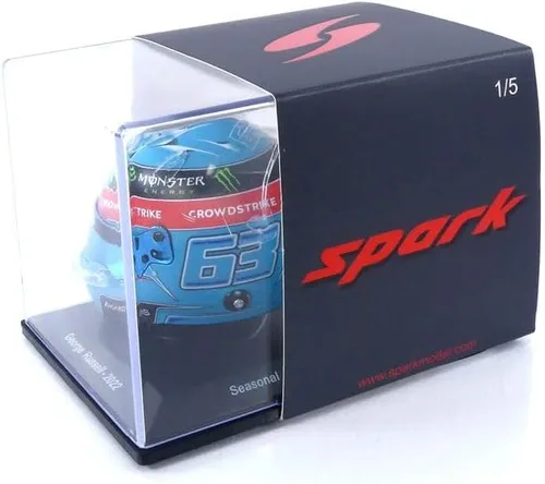 Miniatura 6 de Casco a escala 1:5 de George Russell 2022 Réplica del GP de Brasil