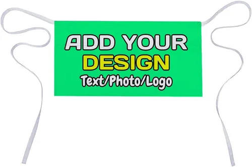 Miniatura 36 de Delantal de cintura personalizado con 3 bolsillos para añadir foto, texto, logotipo, nombre, camarera
