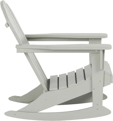 Miniatura 61 de WestinTrends Silla mecedora Malibu de poliéster para exterior/patio Adirondack, Negra