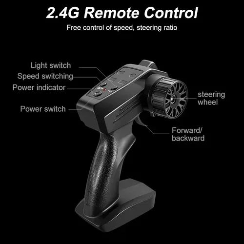 Miniatura 9 de Coche de deriva a control remoto, escala 1:16, vehículo de control remoto para deriva y carrera, 2.4 GHz 4WD de alta velocidad 20+KM/H con luces
