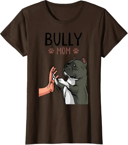 Miniatura 22 de American Bully Mom Cute Dog Mama Camiseta divertida para mujer, Blanco, S