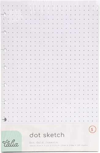 Talia - Repuestos para cuaderno de espiral (páginas punteadas, Junior (5.5 x 8.5 pulgadas))