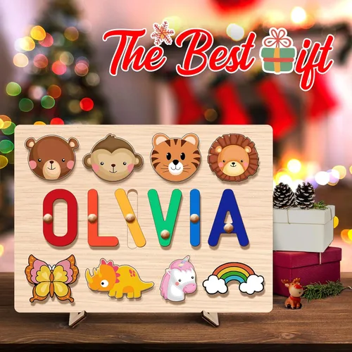 Miniatura 4 de Nombre Puzzle para Niños Personalizado - Regalos para Niña de 1 Año - Juguetes de Regalo de Cumpleaños Personalizados para Bebés para Niñas y Niños