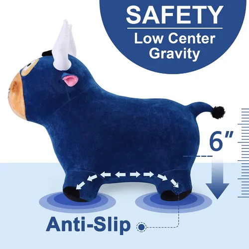 Miniatura 5 de iPlay, iLearn Bouncy Pals Toro Saltarín, Saltador de Animales Inflable de Felpa, Juguetes de Salto y Saltarines para Montar en Interiores