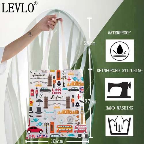 Miniatura 2 de LEVLO Londres Regalo de viaje British Theme Cosmetic Bag Inglaterra Souvenir Gift Reino Unido Maquillaje Cremallera Bolsa Bolsa (Londres), Londres
