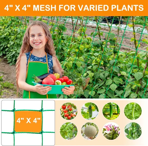 Miniatura 4 de Red de enrejado, red de jardín para plantas, red de enrejado de jardín de 6.6 x 9.85 pies para plantas trepadoras con 27 hebras de nailon