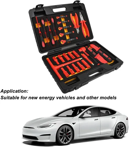 Miniatura 6 de Juego de 26 piezas de enchufes aislados de 1000 V con trinquete de accionamiento de 3/8 pulgadas y brocas de precisión para mantenimiento eléctrico