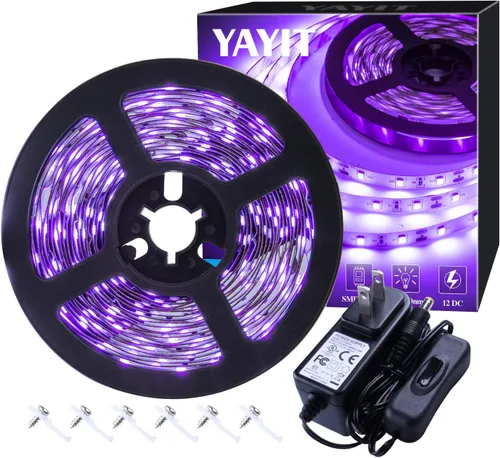 Miniatura 8 de Kit de tira de luz LED negra de 40 pies, 720 unidades LED, accesorios de luz negra flexibles de 12 V, no impermeable
