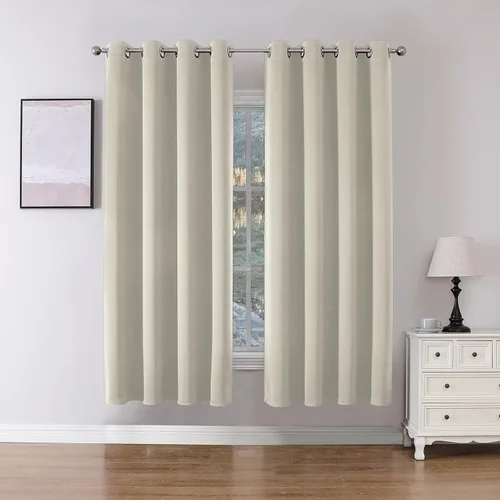 Miniatura 18 de Joydeco Cortinas opacas para dormitorio de 72 pulgadas de largo, 2 paneles de cortinas con aislamiento térmico para oscurecer la habitación