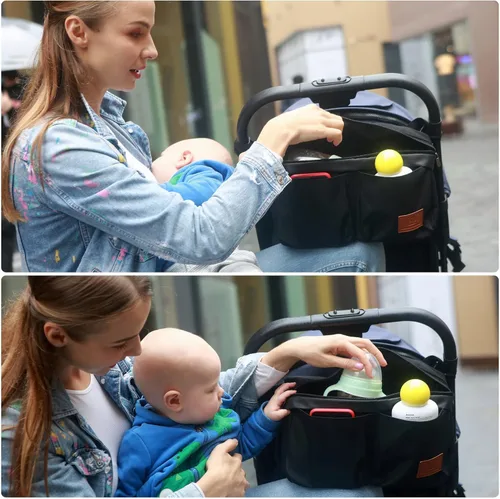 Miniatura 5 de Miracle Baby Bolsa organizadora de cochecito para mamá, bolsa de pañales universal para almacenamiento de cochecitos, compatible con la mayoría