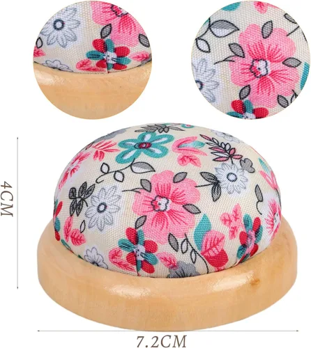 Miniatura 2 de Cojín de alfiler de madera con alfileres de estilo japonés, soporte para alfiler, para manualidades, clip para el cabello, costura diaria a mano