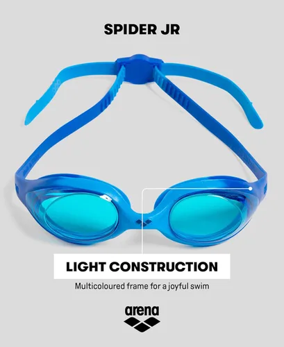 Miniatura 3 de ARENA Gafas de natación unisex para jóvenes Spider Junior para niñas y niños de 6 a 12 años, lentes sin niebla, correa fácil de ajustar, sin fugas