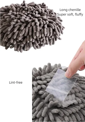 Miniatura 2 de Paquete de 3 toallas de mano de felpilla de animales con lazo Haning, toallas de mano de flores para cocina y baño, toalla de baño de manos