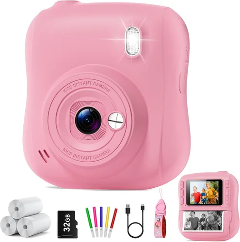 Cámara de impresión instantánea para niños, regalos de Navidad y cumpleaños para niños y niñas de 3, 4, 5, 6, 7, 8, 9, 10, 11, 12 años, videocámara