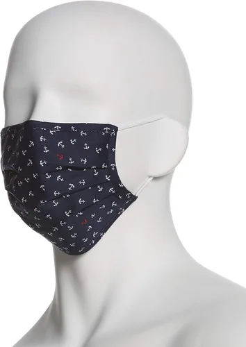 Miniatura 5 de Perry Ellis - Cubrebocas estándar de tela plisada, reutilizables (paquete de 3, estampados y colores surtidos)