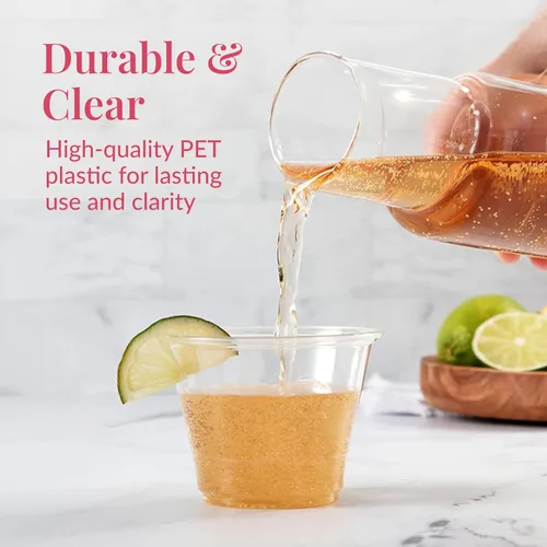 Miniatura 2 de Prestee 500 vasos de plástico transparente, vasos de cóctel de 9 onzas para fiestas y eventos, vasos de cóctel de plástico, vasos desechables