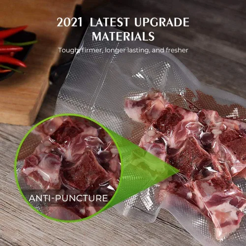 Miniatura 3 de Bolsas selladoras al vacío para alimentos, rollos de bolsas de comida de 8 x 20 pulgadas, paquete de 2 unidades, grado comercial, resistente, sin