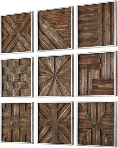 Miniatura 3 de Uttermost Bryndle - Juego de arte de pared cuadrado de madera de 12 1/2 pulgadas, 9 piezas