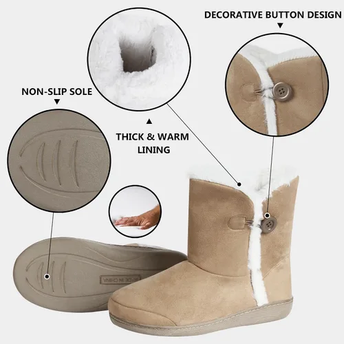 Miniatura 4 de Home Slipper Pantuflas para hombre, suaves y cálidas de espuma viscoelástica para invierno, para interiores