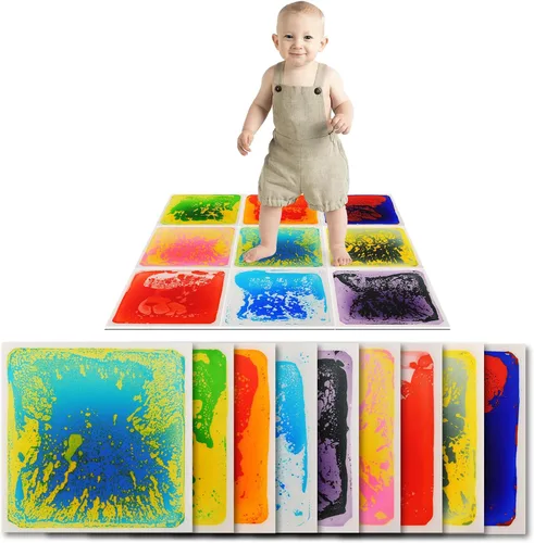 Miniatura 10 de Art3d Azulejos decorativos para suelos sensoriales líquidos, cuadrados de 11.8 x 11.8 pulgadas, 4 azulejos