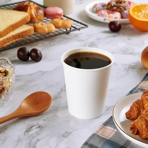 Miniatura 2 de Vplus Paquete de 500 tazas de café de papel de 8 onzas, tazas de café desechables de 8 onzas con tapas, bebida fría/caliente, para el hogar, viajes