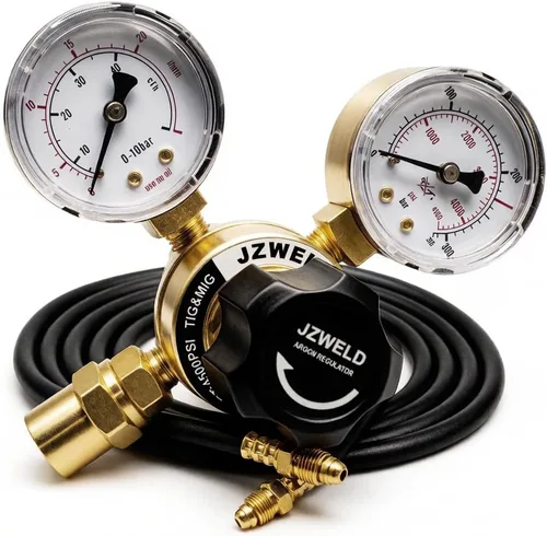Miniatura 9 de Medidor de gas regulador de CO2 de argón para soldadura Mig Tig con manguera de soldadura de gas de 6.6 pies, medidor de flujo Mig Tig de argón/CO2