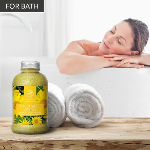 Miniatura 3 de Sales de baño de árnica de 21.16 onzas – Aceites esenciales de romero y abeto 100% naturales – sal marina Arnica 21.16 oz – Lo mejor para el baño