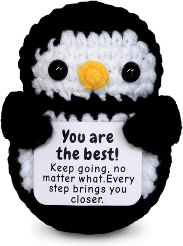 Miniatura 10 de DEYBA Gato de ganchillo de apoyo emocional: animales de ganchillo positivos, regalo inspirador para mujeres, hombres, parejas, amigos, familia