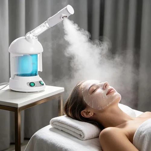 Miniatura 6 de Vaporizador facial para limpieza profunda, máquina de vapor 2 en 1 para uso doméstico natural, acondicionador profundo de cabello negro, vaporizador
