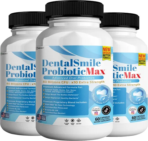 Miniatura 11 de DentalSmile ProbioticMax, suplemento probiótico oral avanzado, 40 mil millones de UFC, 60 cápsulas, sin gluten (2)