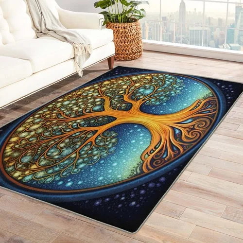Miniatura 11 de Alfombras lavables para entrada, sala de estar, dormitorio, alfombra de hojas y decoración del hogar, alfombra de área de hojas verdes de 2 x 3