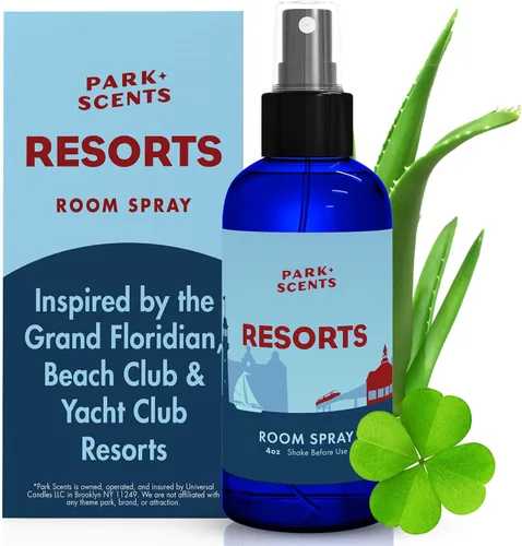 Park Scents Resorts – Floridian Theme Park Inspired Luxury Hotel Fragrance Room Spray – Espray ambientador de trébol, aloe, cítricos y margaritas –