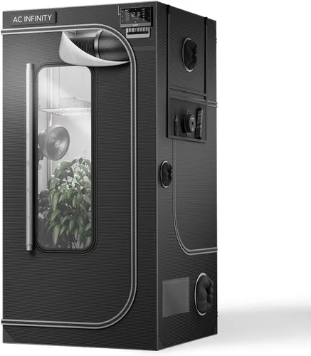 AC Infinity CLOUDLAB 733, Tienda de cultivo avanzada 3 x 3, postes más gruesos de 1 pulgada, lona Mylar 2000D, alta reflectividad probada en