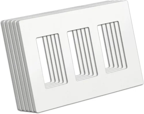 Miniatura 9 de Paquete de 50 placas BESTTEN de pared sin tornillos de 1 banda, USWP4 brillante blanco roto, cubierta de salida de decorador, placa frontal