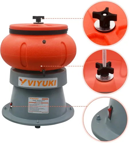 Miniatura 5 de Vaso de pulido vibratorio eléctrico de 18 libras - Máquina de pulido para partes metálicas (18 libras y medio de cáscara de nuez)