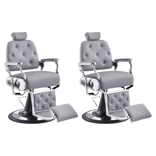 Miniatura 14 de Dir Silla de peluquería, sillas de peluquería hidráulicas de alta resistencia, color gris, paquete de 3 Gris-3