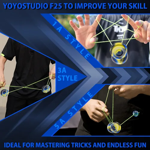 Miniatura 4 de YOYOSTUDIO F25 Finger Spin Yoyo Yoyo profesional sensible para niños de 8 a 12 años, yoyo profesional para adultos con kit de accesorios de yoyos