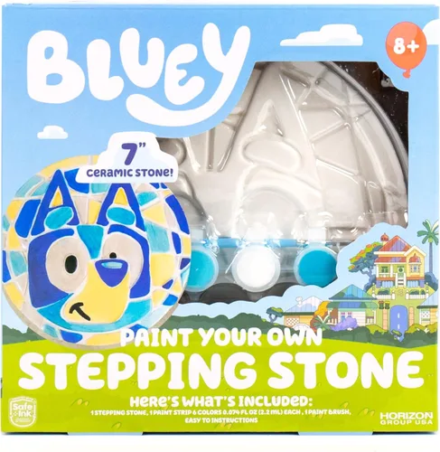Miniatura 9 de Bluey Pinta tu propia piedra escalonada, diseña 7 obras de arte de piedra de bricolaje, kit divertido para niños, juego de arte de piedras pintables