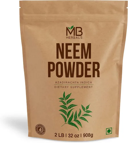 Miniatura 3 de MB Herbals Polvo puro de neem de 8 onzas 8.01 oz/0.5 libras de polvo de hoja de neem puro hecho en la naturaleza Suplemento para piel y cabello
