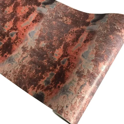 Miniatura 8 de Queenbox Rollo de vinilo para automóvil, 3.9 x 59.8 in, diseño de camuflaje oxidado, adhesivo brillante, calcomanía para el hogar, bricolaje, Óxido