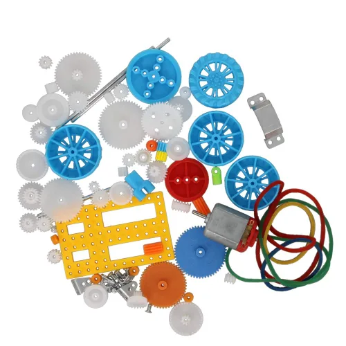 Miniatura 9 de Fielect Kit de engranajes de plástico 43pcs con accesorios surtidos para robot motor DC