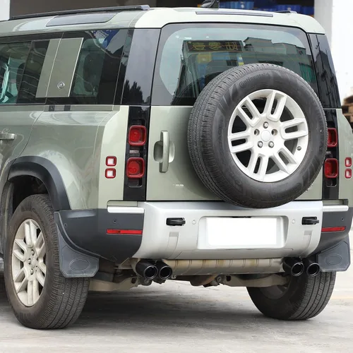 Miniatura 7 de PIUGILH Punta de tubo de escape de fibra de carbono real y acero inoxidable para Land Rover Defender 90 110 2020-2023, silenciador de doble punta