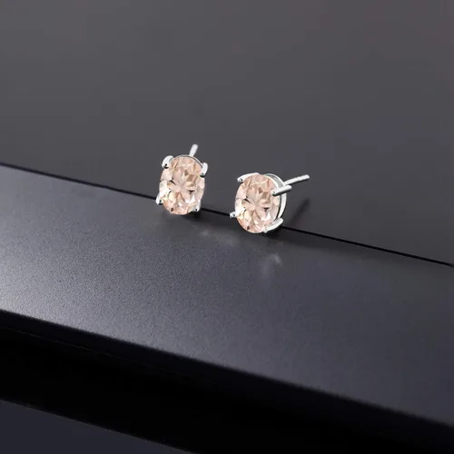 Miniatura 209 de Gem Stone King Aretes de oro de 14 quilates con piedra natal ovalada de 0.315 x 0.236 in Aretes de oro para mujer