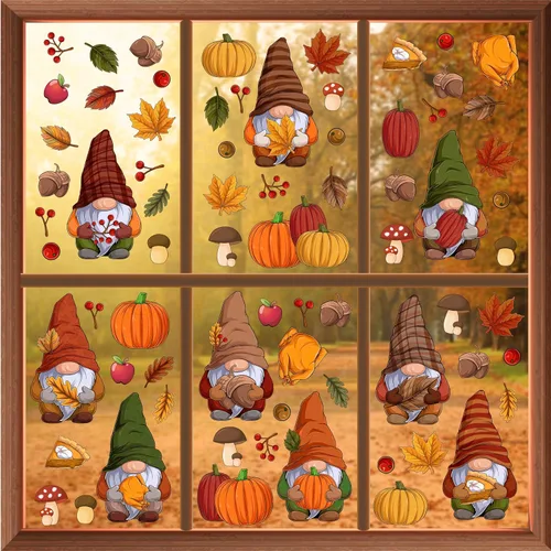 Miniatura 12 de WALPLUS Calcomanías Navideñas para Ventanas Decoraciones de Doble Cara Reutilizables Despegar y Pegar Removibles para Vidrio Sala de Estar Cuarto