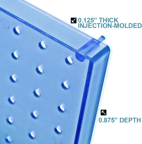 Miniatura 2 de Azar Displays 900944-BLU - Kit organizador de pared multiusos de 24 piezas con dos paneles y surtido de accesorios: ganchos, compartimento divisor