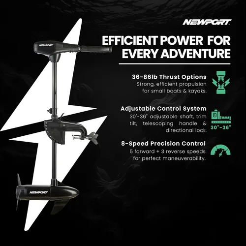 Miniatura 2 de Newport Vessels NV-Series Empuje de Agua Salada Montado en la Popa Motor Eléctrico de Arrastre con Indicador LED de Batería