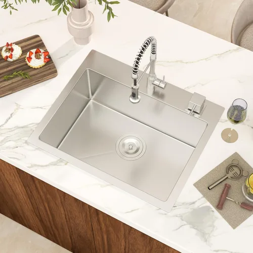 Miniatura 19 de Black Bar Sink Drop in 13x15 Inch Topmount Single Bowl Kitchen Sink Handmade T304 Stainless Steel Wet Bar Sink Outdoor RV Handmade Small Prep Sink