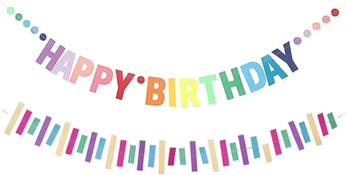 Miniatura 14 de MEETINGU Pancarta de Feliz Cumpleaños, Decoraciones de Fiesta Letrero Colorido Suministros para Niños, Niñas, Adultos