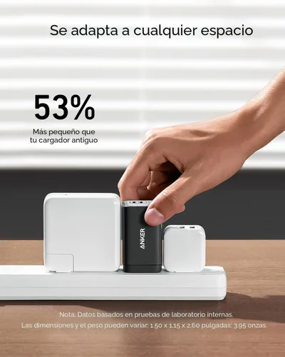 Miniatura 4 de Anker Cargador de teléfono, 65 W, 3 puertos, rápido, plegable, USB C, cargador tipo C, carga rápida para MacBook Pro/Air, iPad Pro, Galaxy S20, Dell