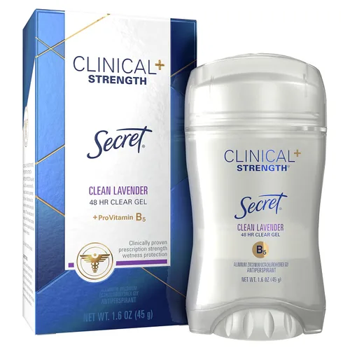 Secret Clinical Strength - Antitranspirante y desodorante en gel transparente, lavanda limpia, 1.6 onzas (paquete de 12)
